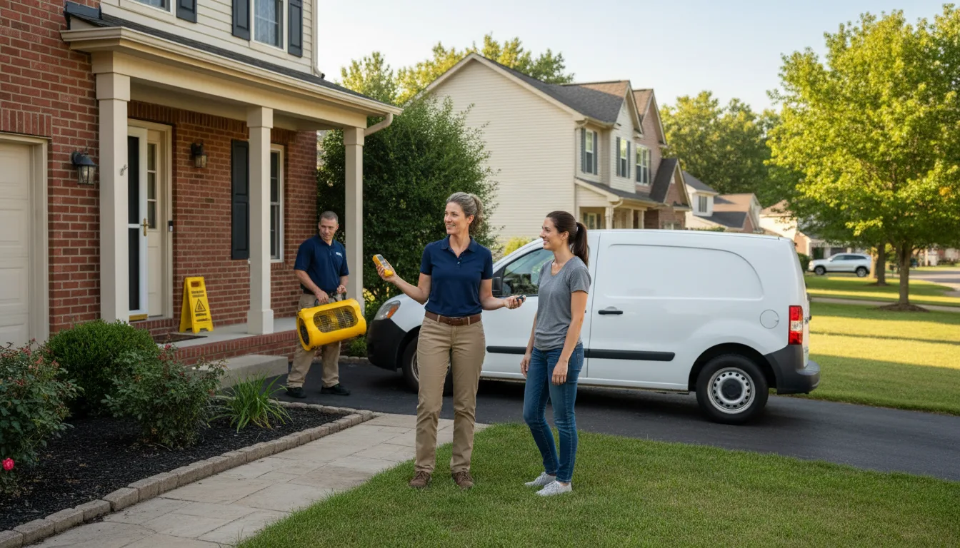 Residential water damage restoration in Ipava, IL